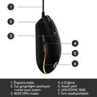 Logitech G102 LIGHTSYNC RGB Aydınlatmalı 8.000 DPI